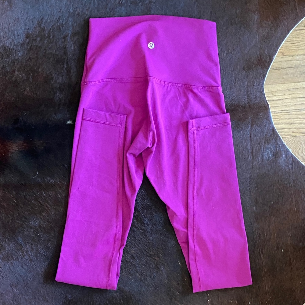 lululemon athletica High Waisted Magenta Leggings